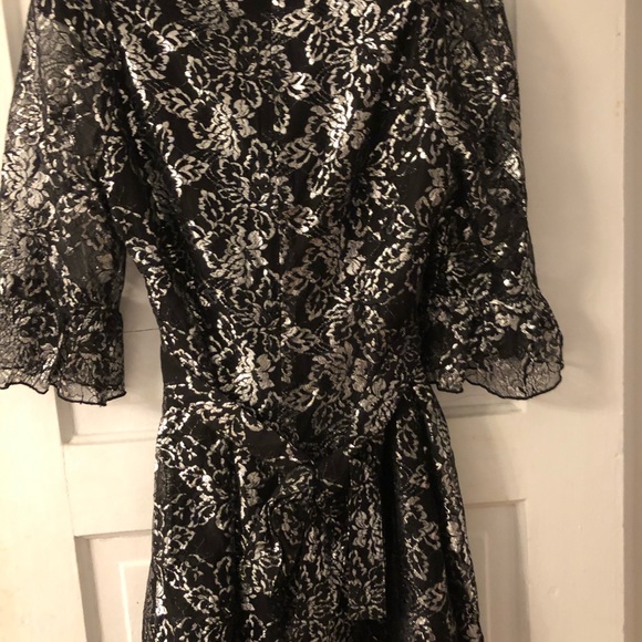 New VAMPIRE'S WIFE X Med Lace Dress Black Silver - Picture 6 of 9